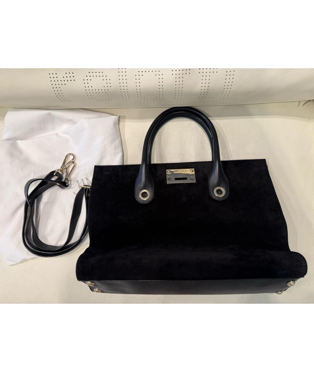 JIMMY CHOO Черная замшевая сумка с короткими ручками, фото 9