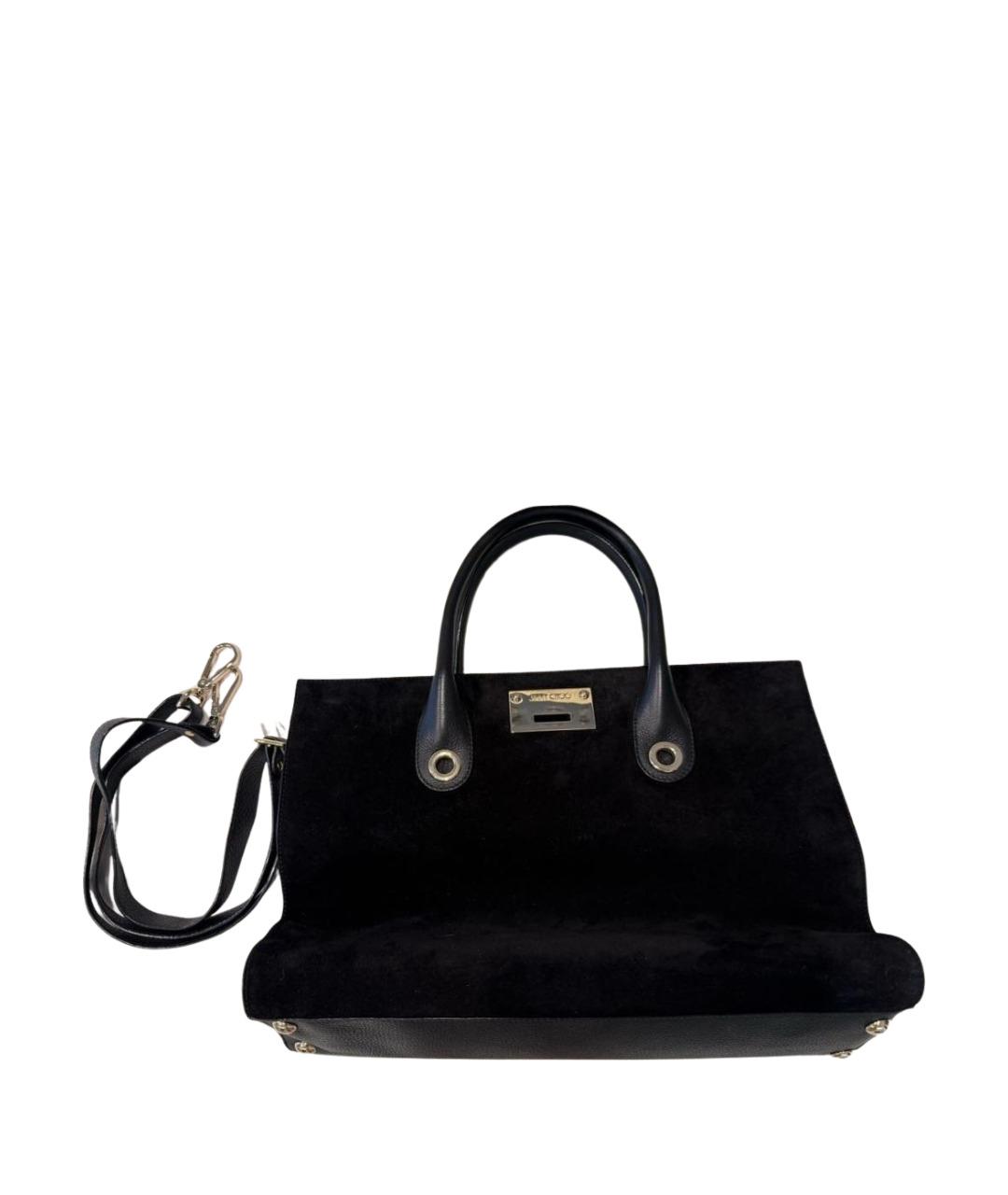 JIMMY CHOO Черная замшевая сумка с короткими ручками, фото 1