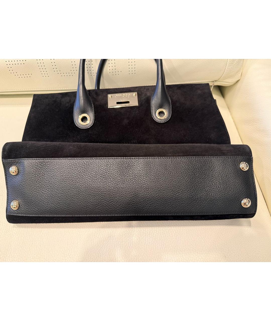 JIMMY CHOO Черная замшевая сумка с короткими ручками, фото 5