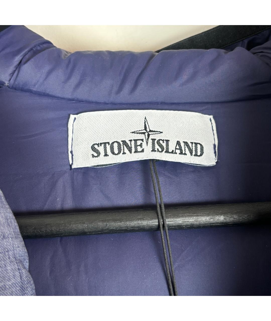 STONE ISLAND Синий полиэстеровый пуховик, фото 6
