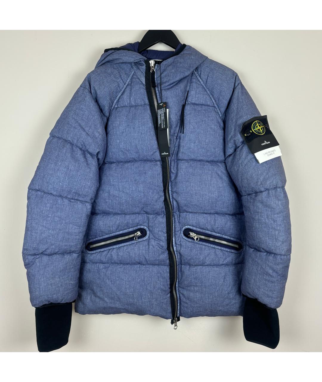 STONE ISLAND Синий полиэстеровый пуховик, фото 1