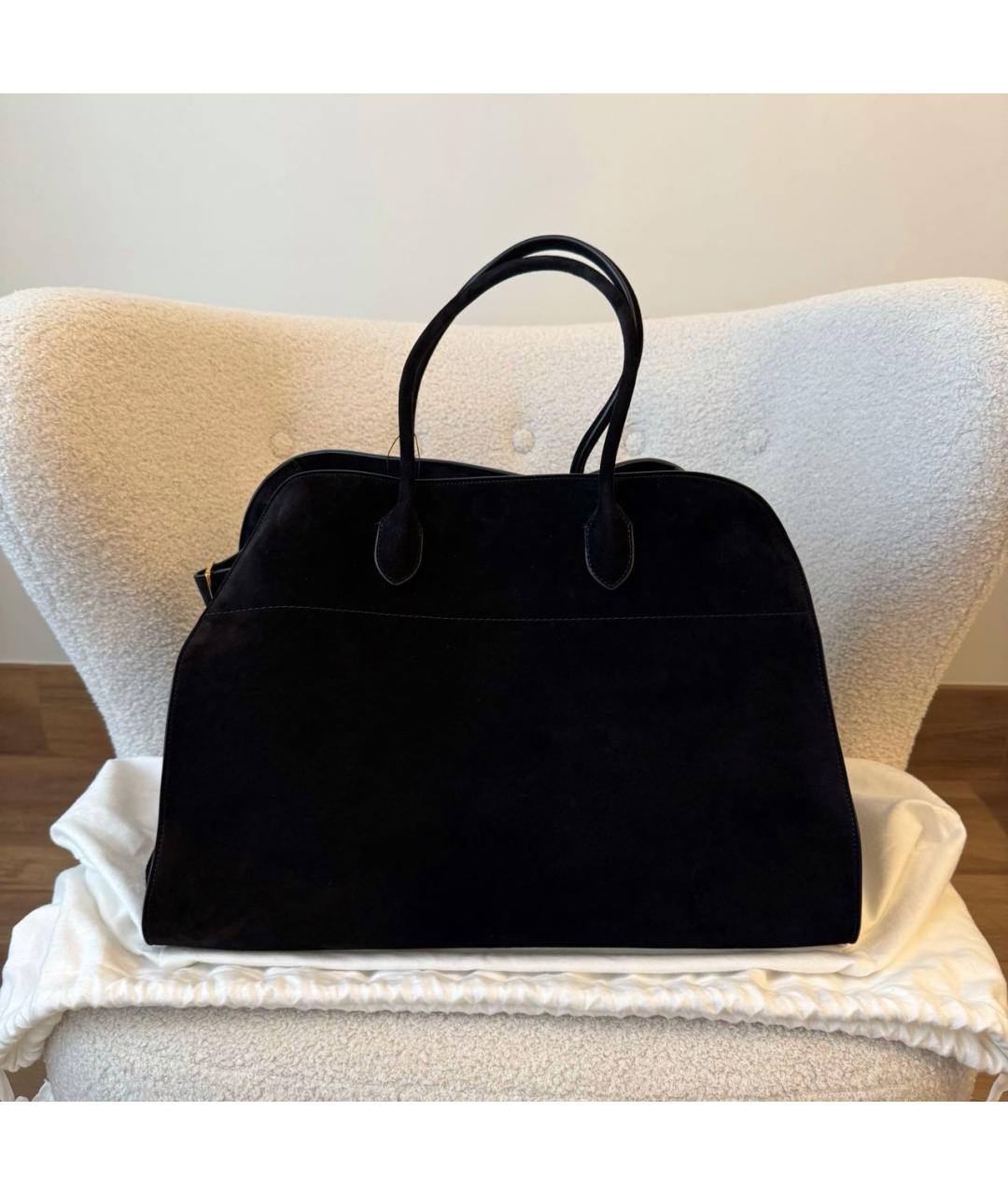 THE ROW Черная замшевая сумка с короткими ручками, фото 2