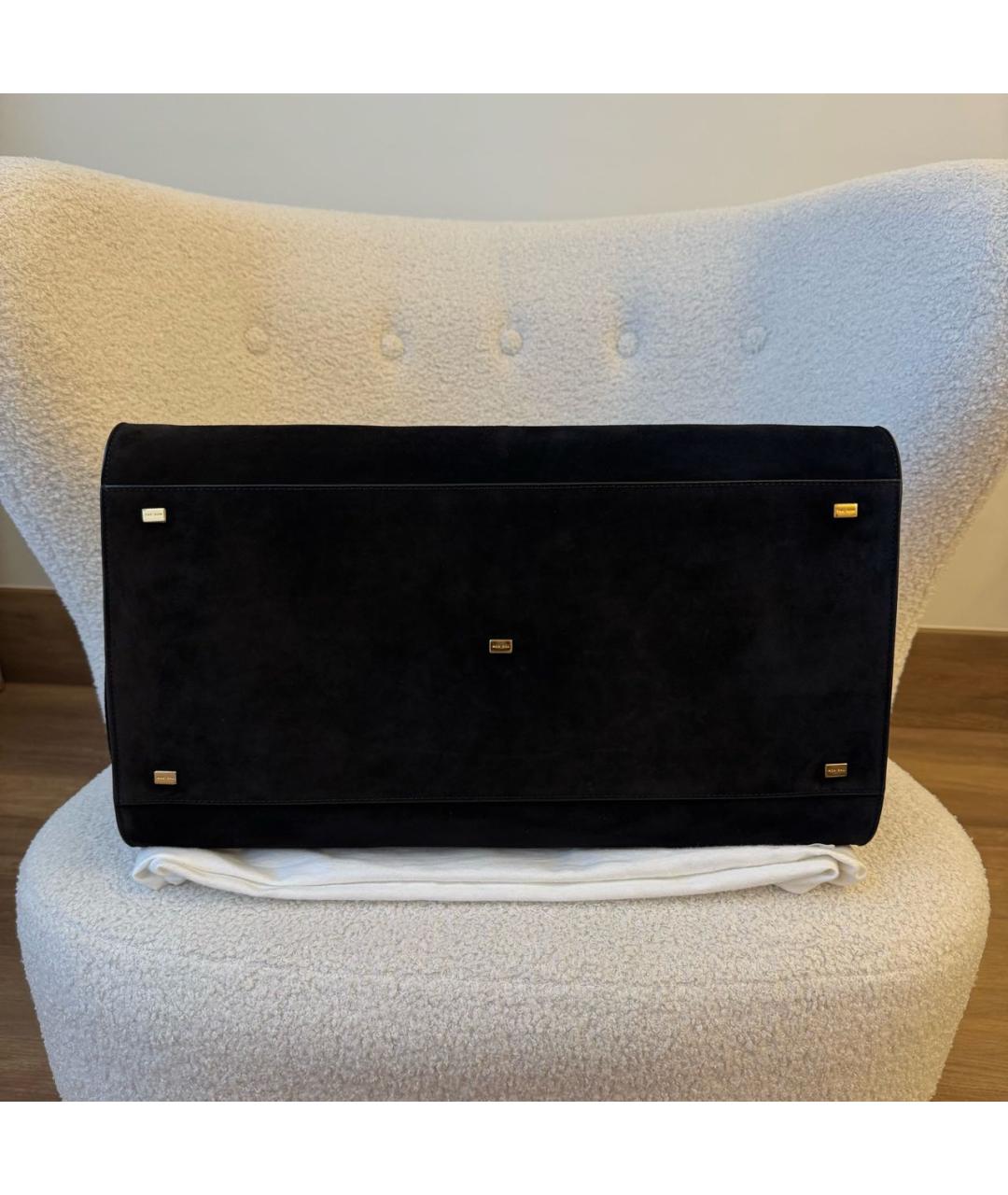 THE ROW Черная замшевая сумка с короткими ручками, фото 4