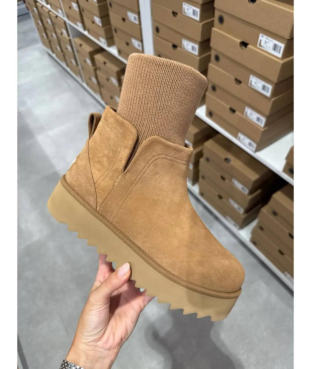 UGG AUSTRALIA Коричневые замшевые полусапоги, фото 5