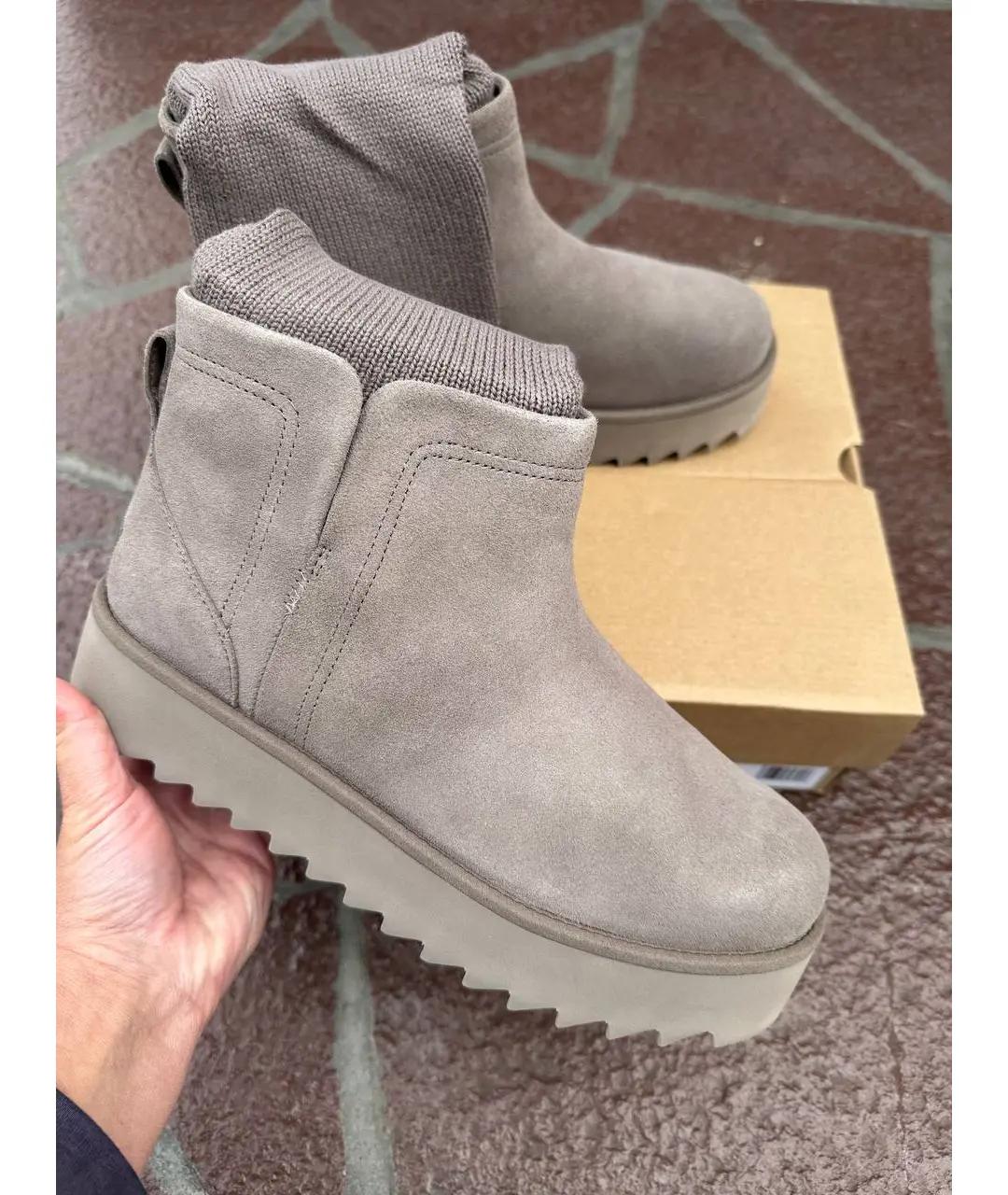 UGG AUSTRALIA Серые замшевые полусапоги, фото 6