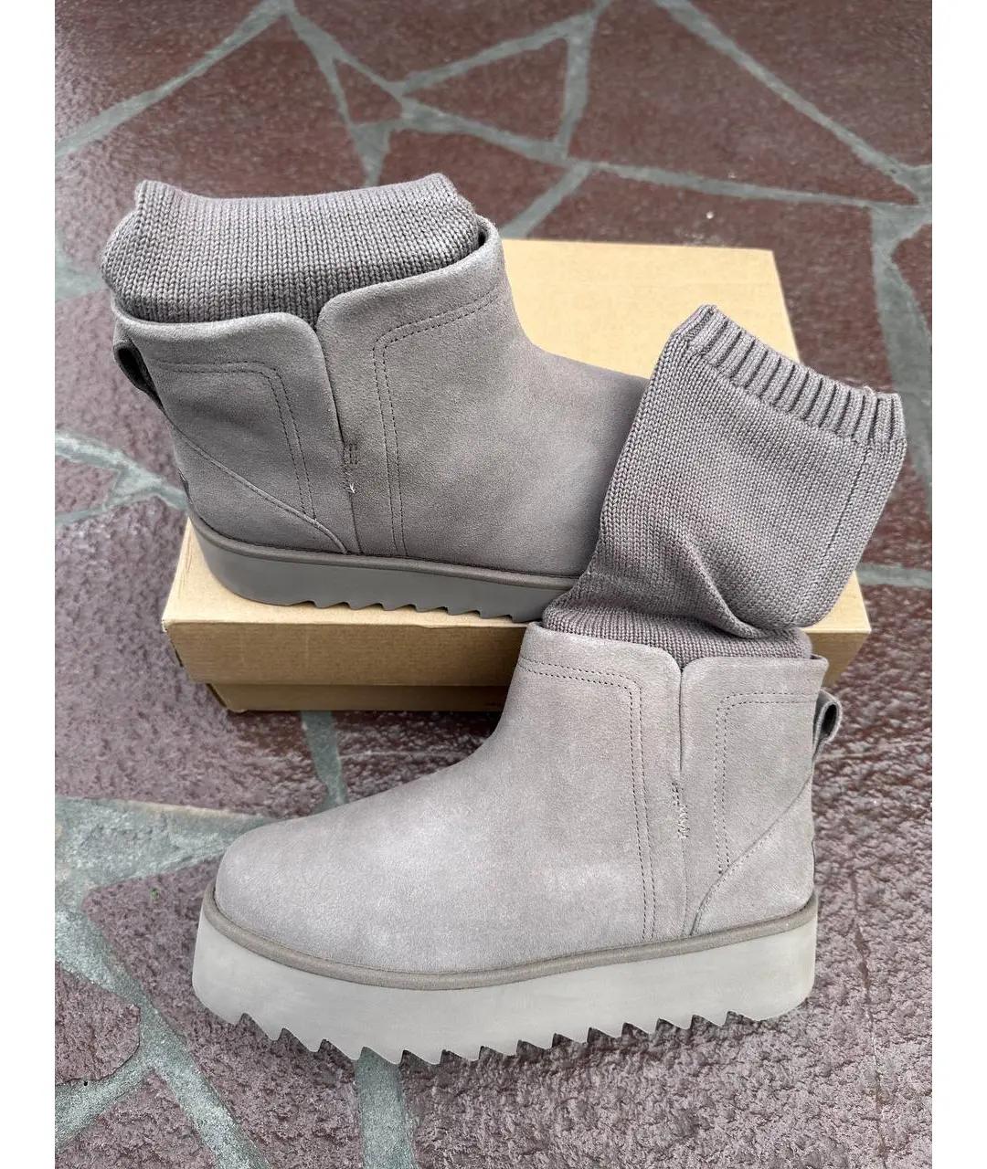 UGG AUSTRALIA Серые замшевые полусапоги, фото 4