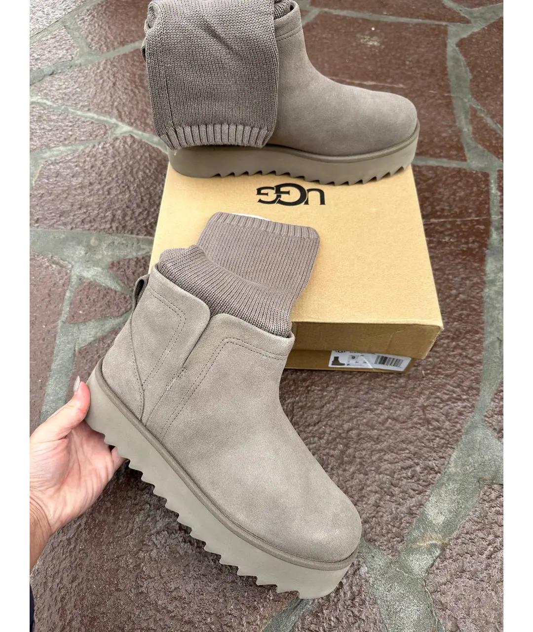 UGG AUSTRALIA Серые замшевые полусапоги, фото 3