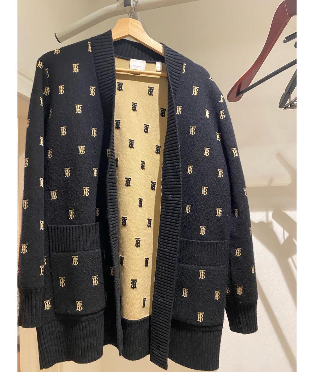 BURBERRY Темно-синий полиэстеровый кардиган, фото 4