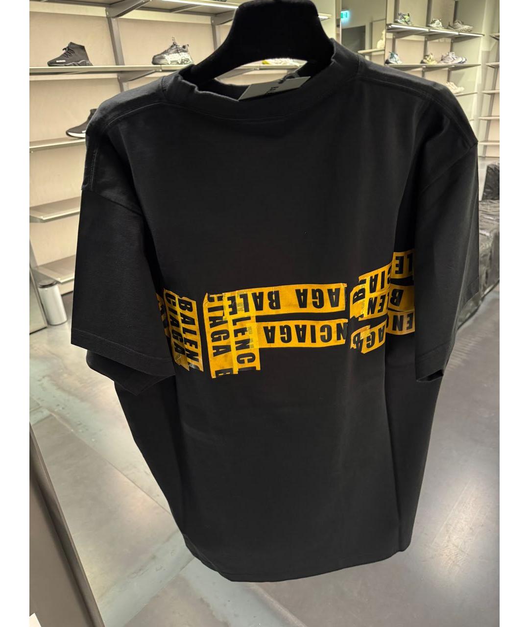 BALENCIAGA Черная хлопковая футболка, фото 8