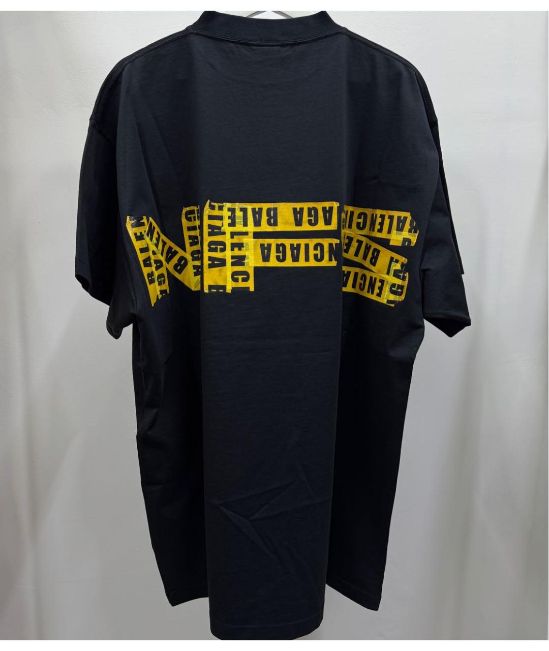 BALENCIAGA Черная хлопковая футболка, фото 5