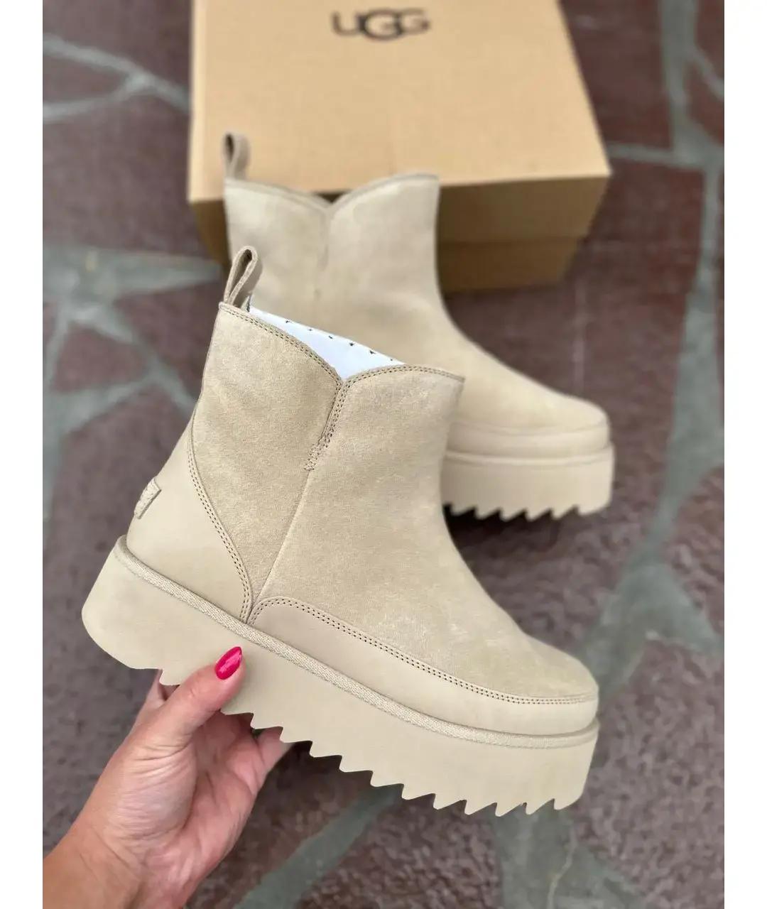 UGG AUSTRALIA Бежевые замшевые полусапоги, фото 2