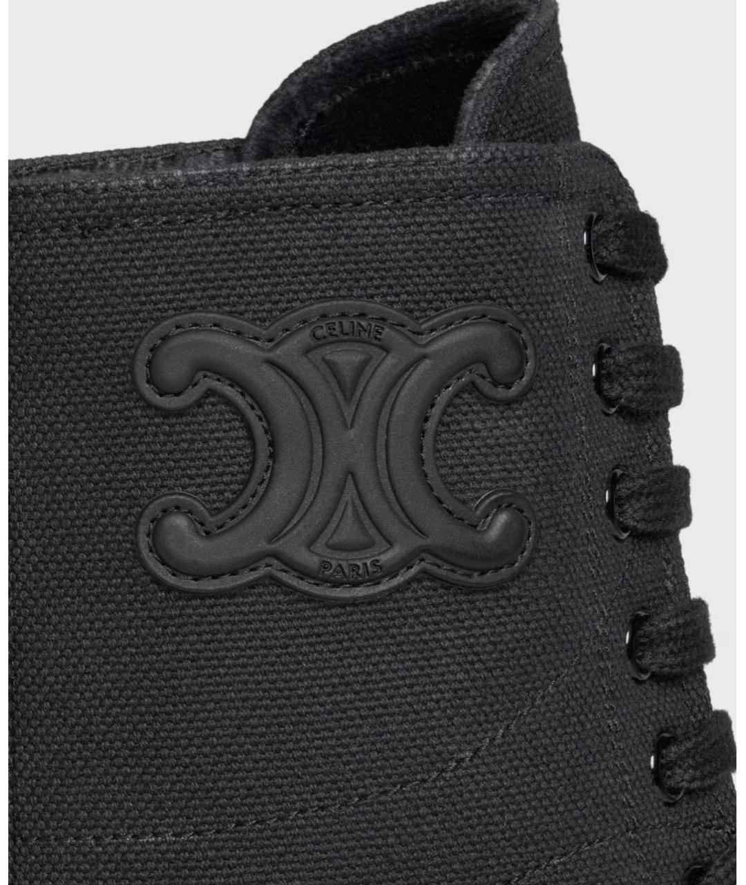 CELINE Черные текстильные ботинки, фото 3