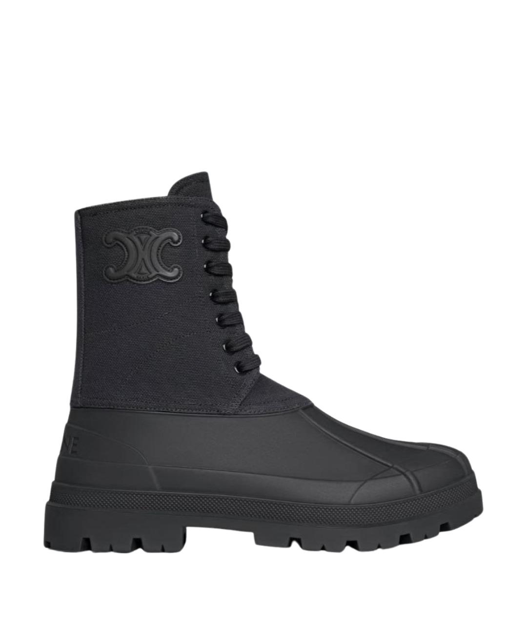 CELINE Черные текстильные ботинки, фото 5