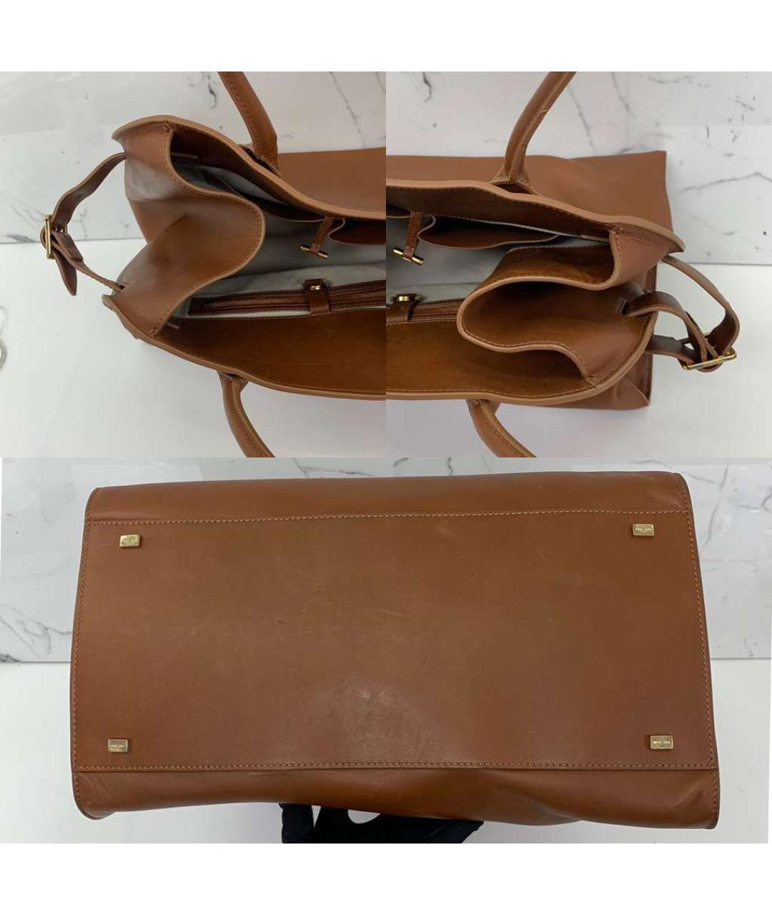 THE ROW Коричневая кожаная сумка тоут, фото 2