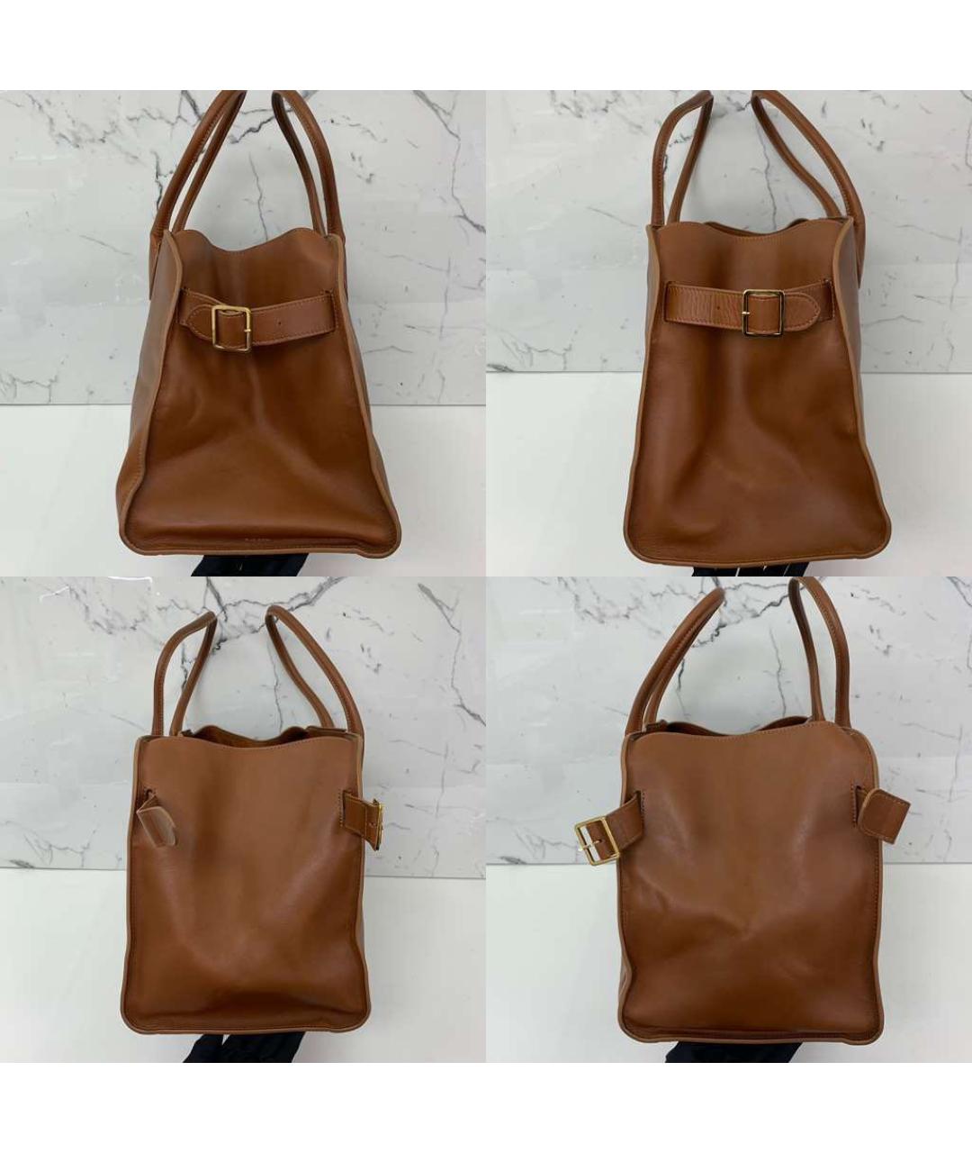 THE ROW Коричневая кожаная сумка тоут, фото 3