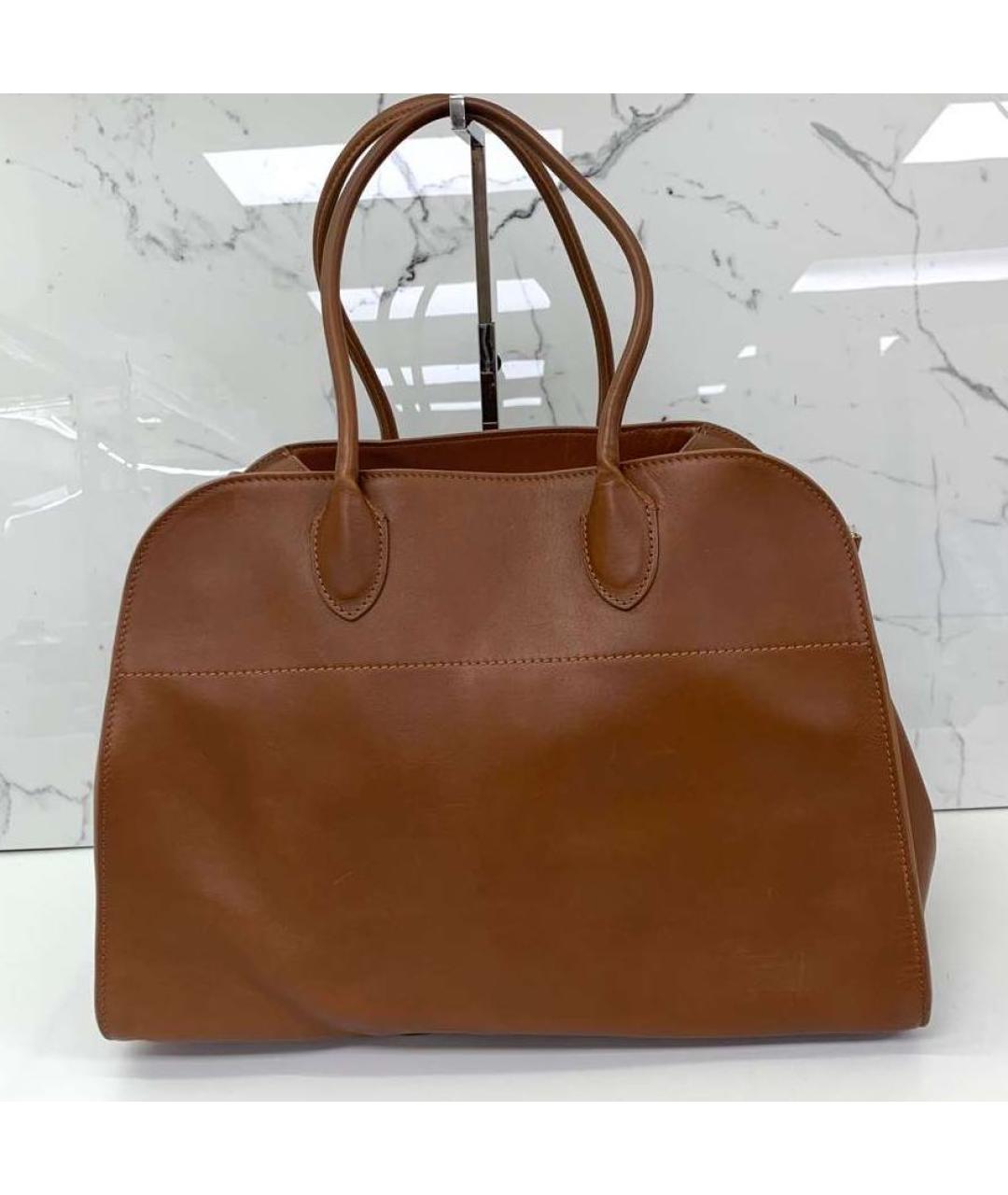 THE ROW Коричневая кожаная сумка тоут, фото 8