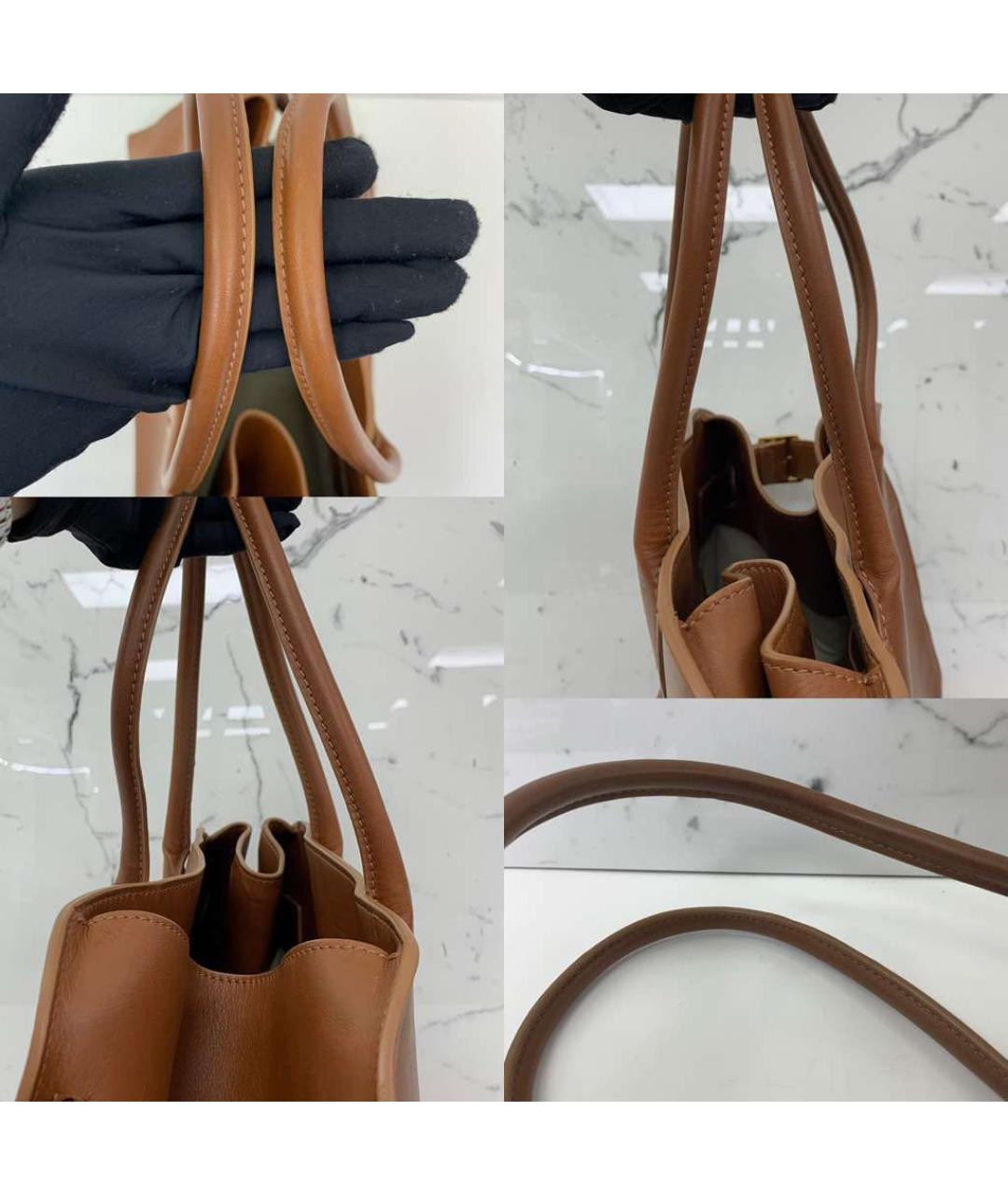 THE ROW Коричневая кожаная сумка тоут, фото 5