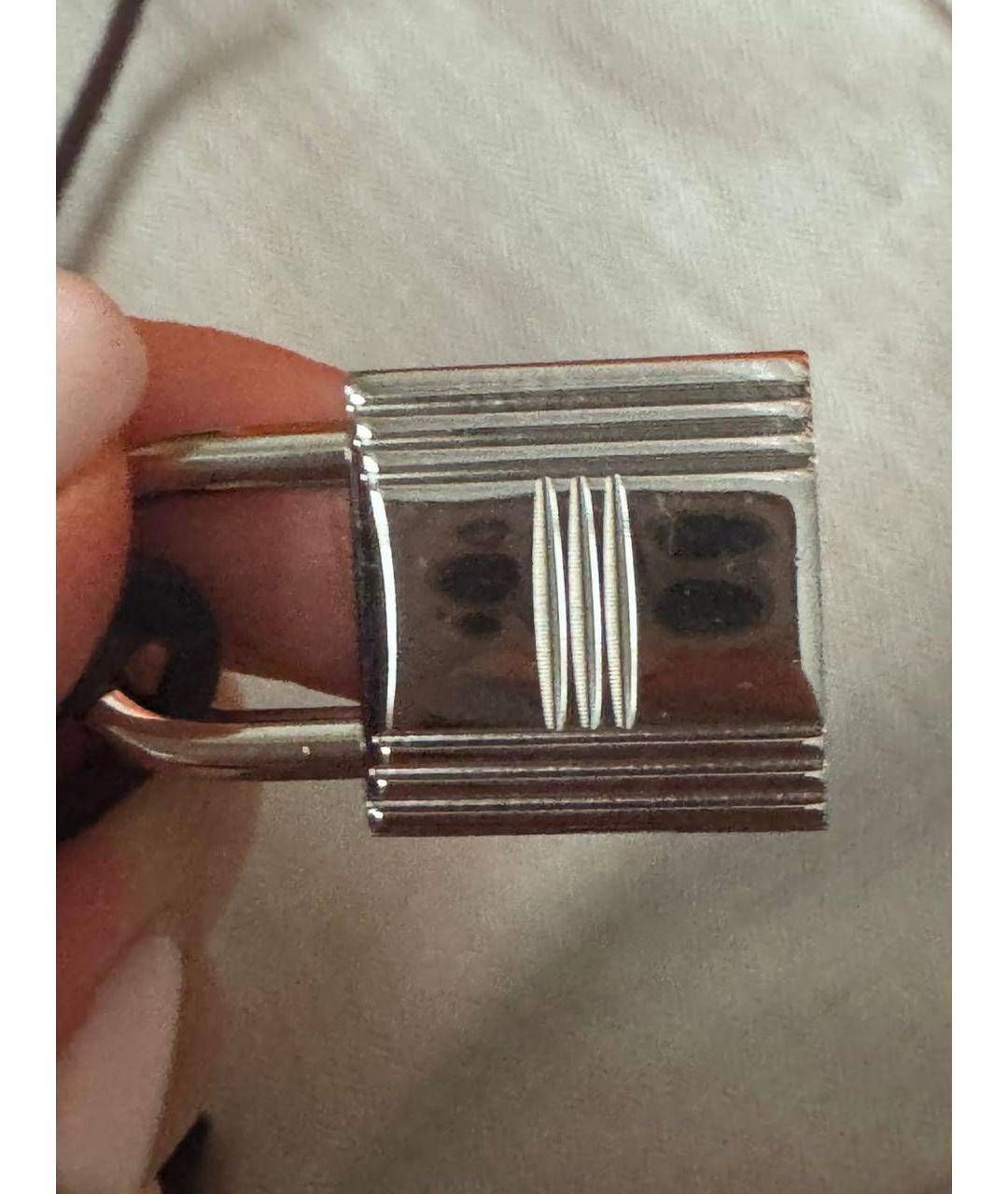 HERMES Темно-синяя кожаная сумка с короткими ручками, фото 8