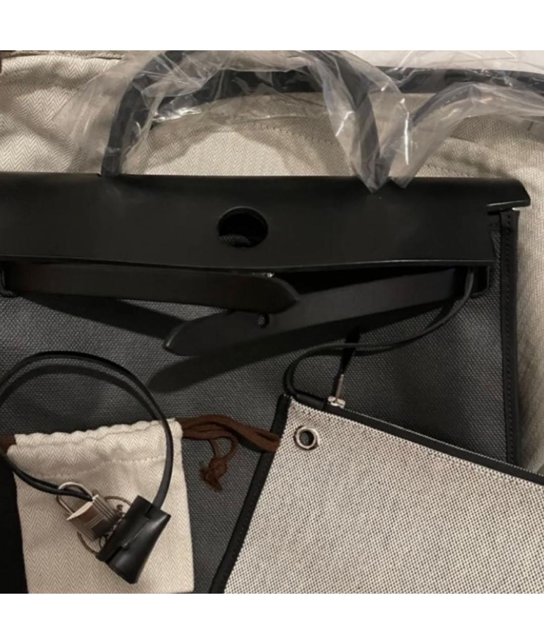 HERMES Черная сумка с короткими ручками, фото 2