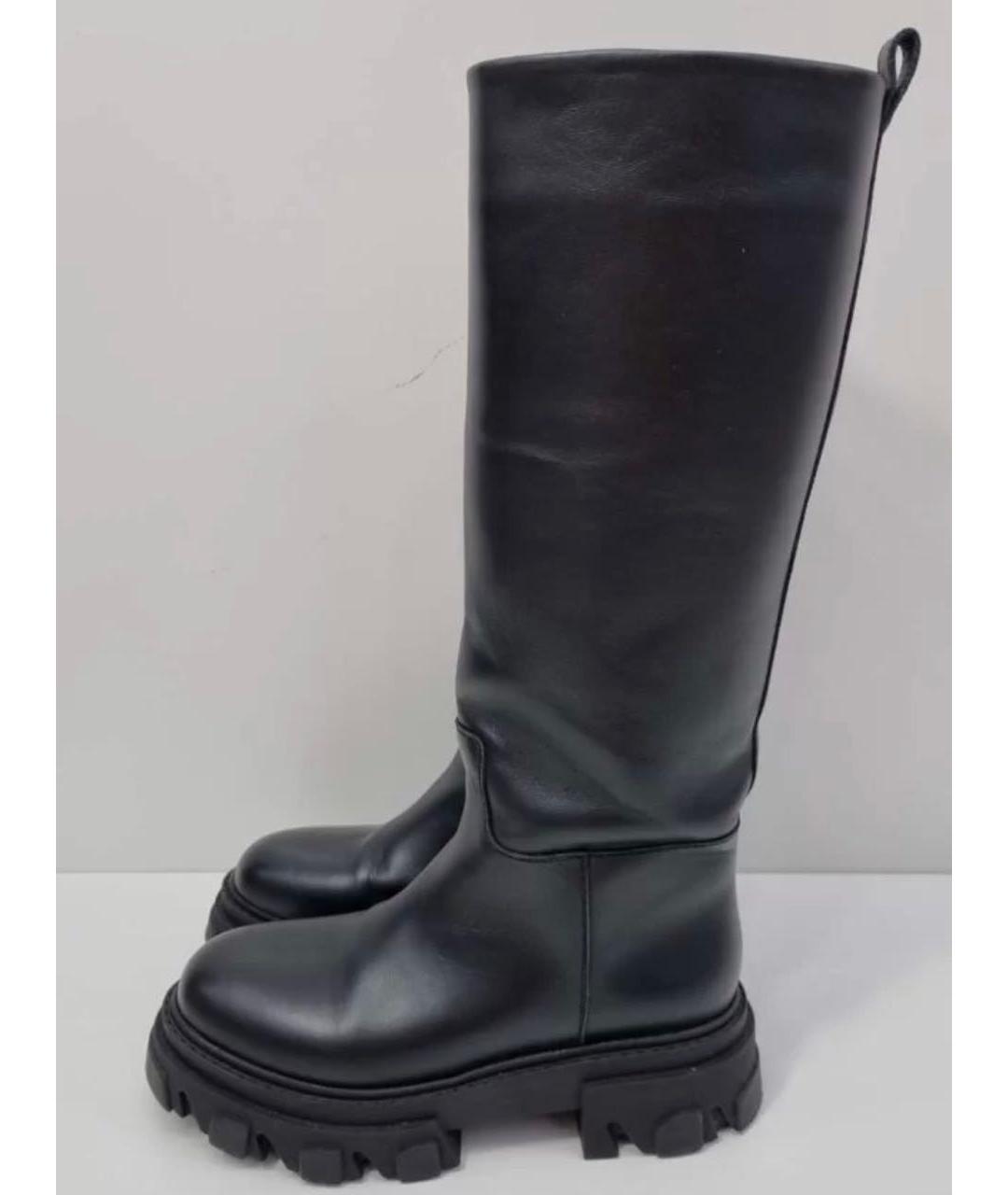 GIA COUTURE Черные кожаные сапоги, фото 7