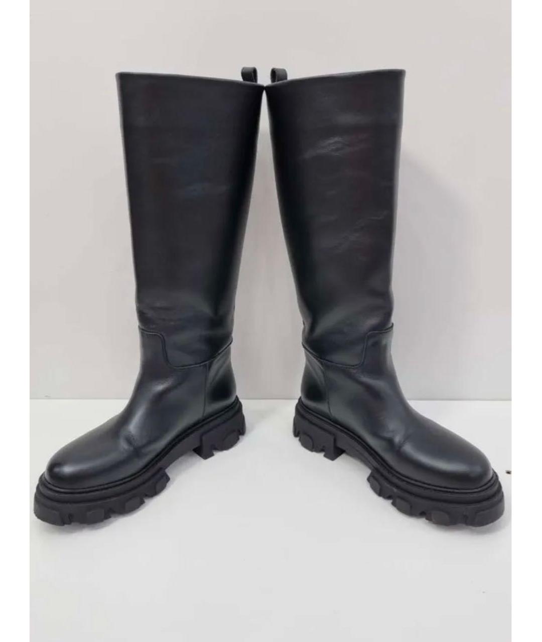 GIA COUTURE Черные кожаные сапоги, фото 5