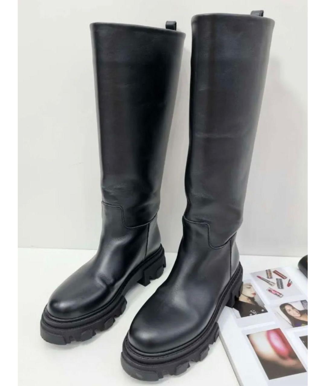 GIA COUTURE Черные кожаные сапоги, фото 3