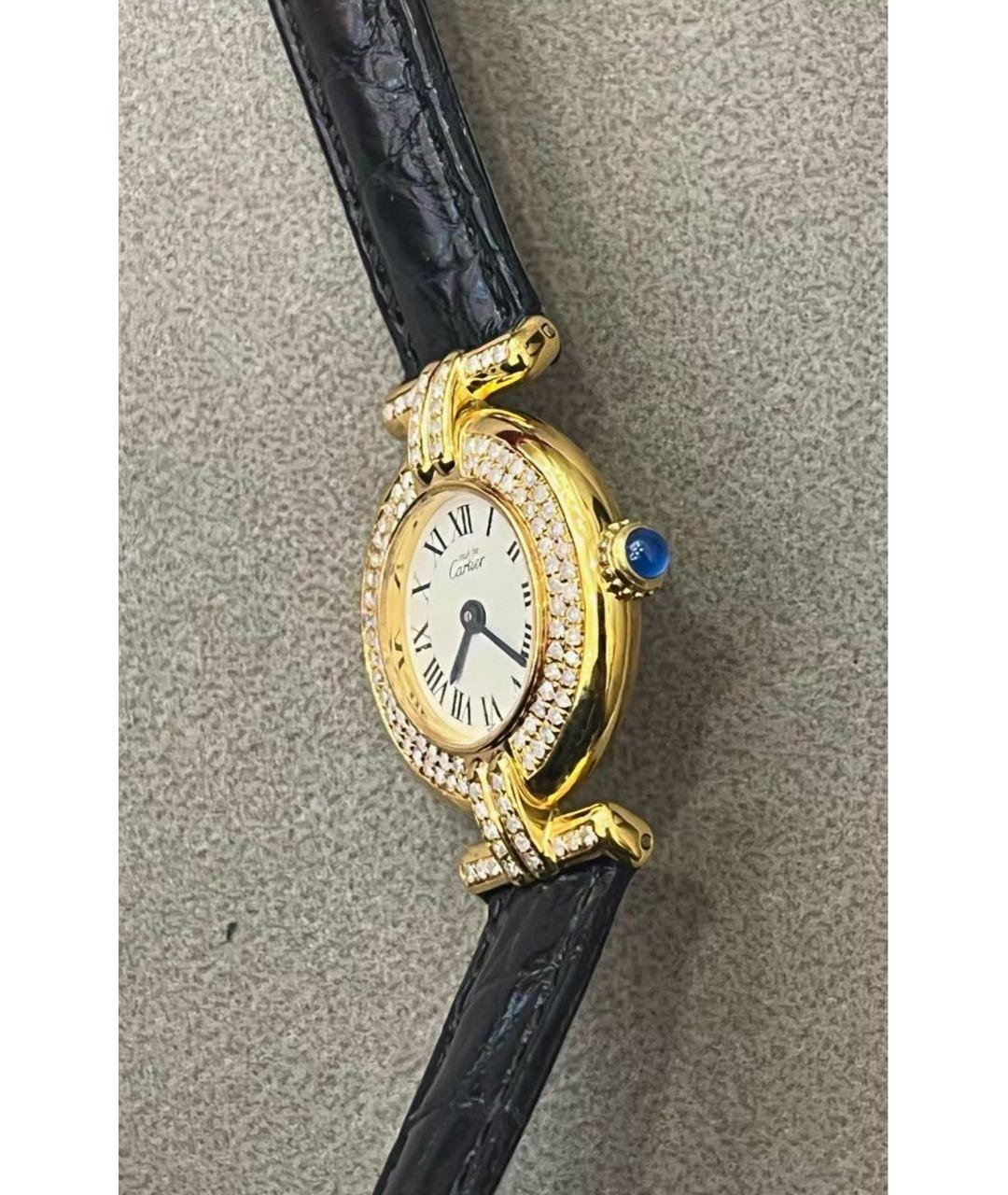 CARTIER Белые часы из желтого золота, фото 4