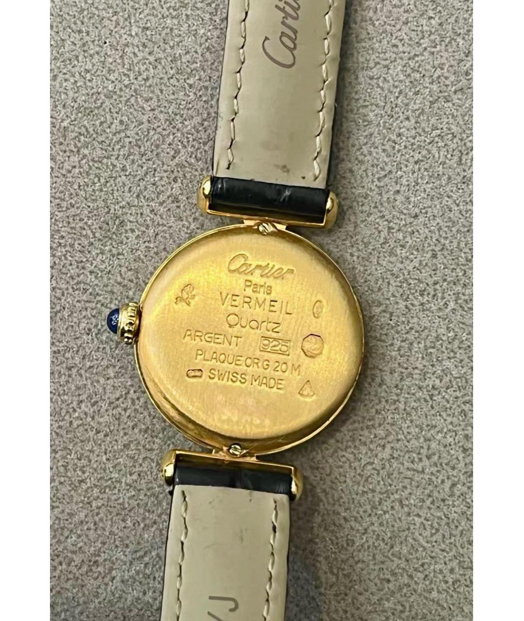 CARTIER Белые часы из желтого золота, фото 5