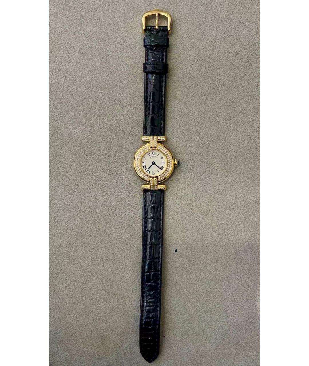 CARTIER Белые часы из желтого золота, фото 3