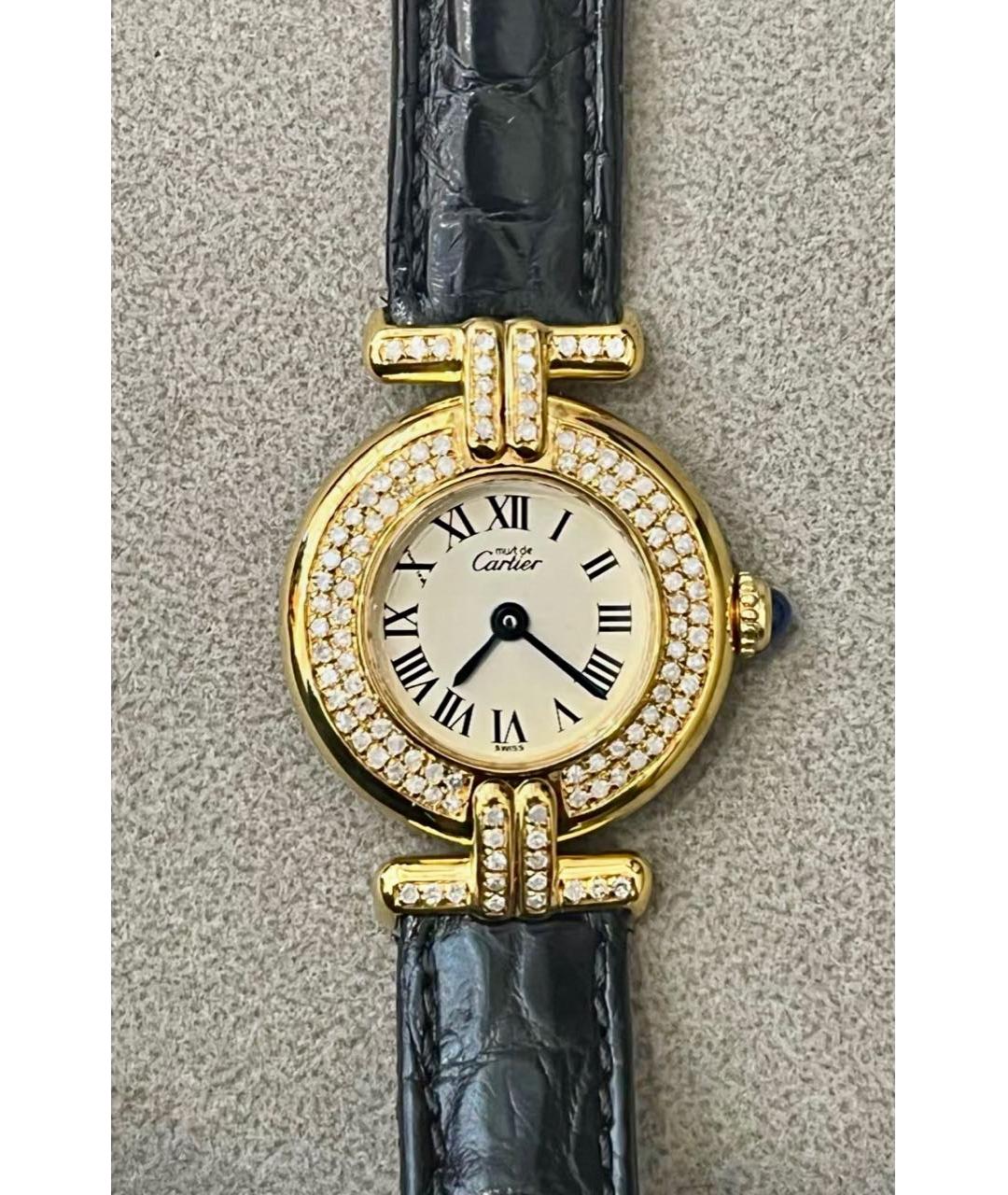 CARTIER Белые часы из желтого золота, фото 2