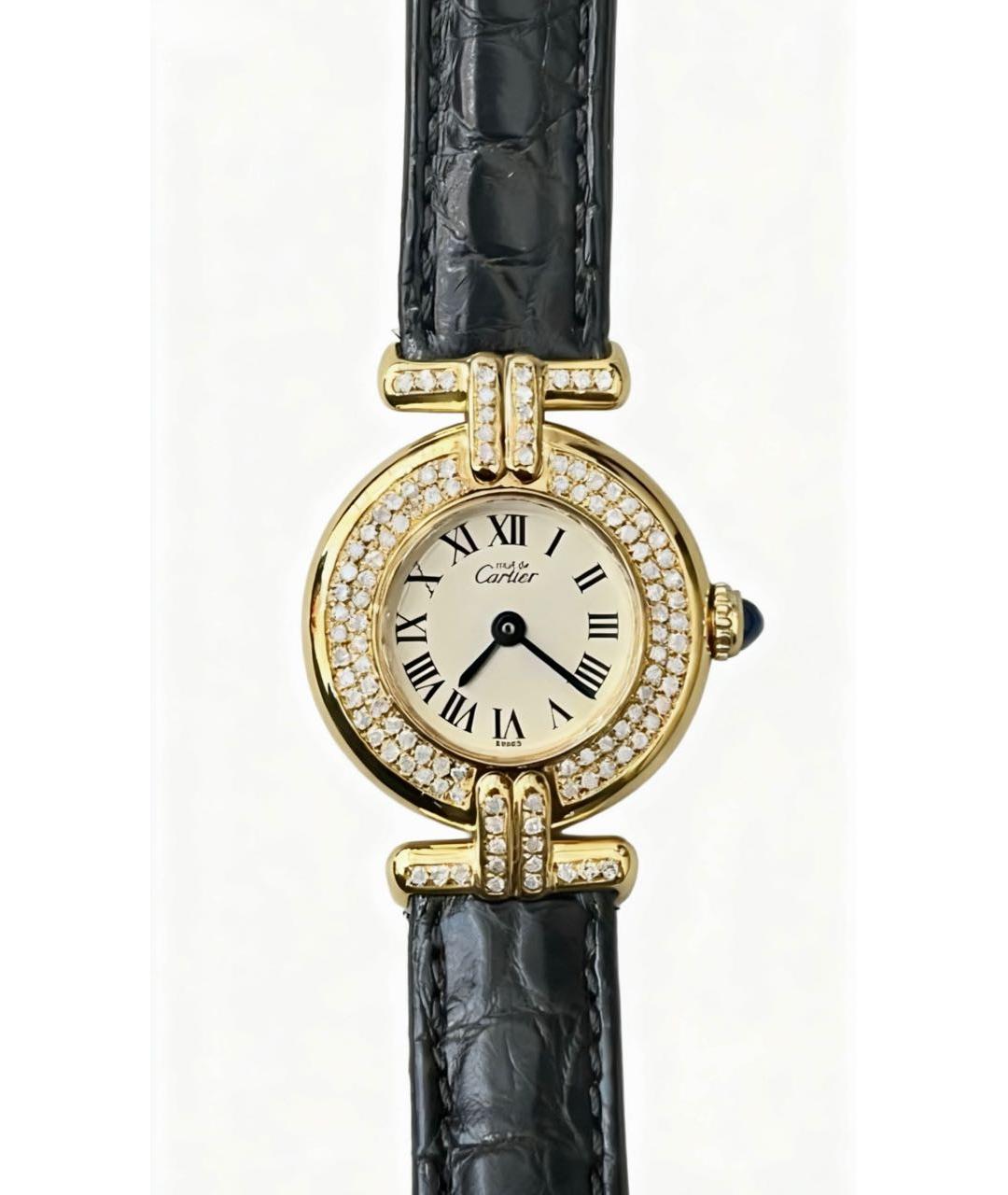 CARTIER Белые часы из желтого золота, фото 7