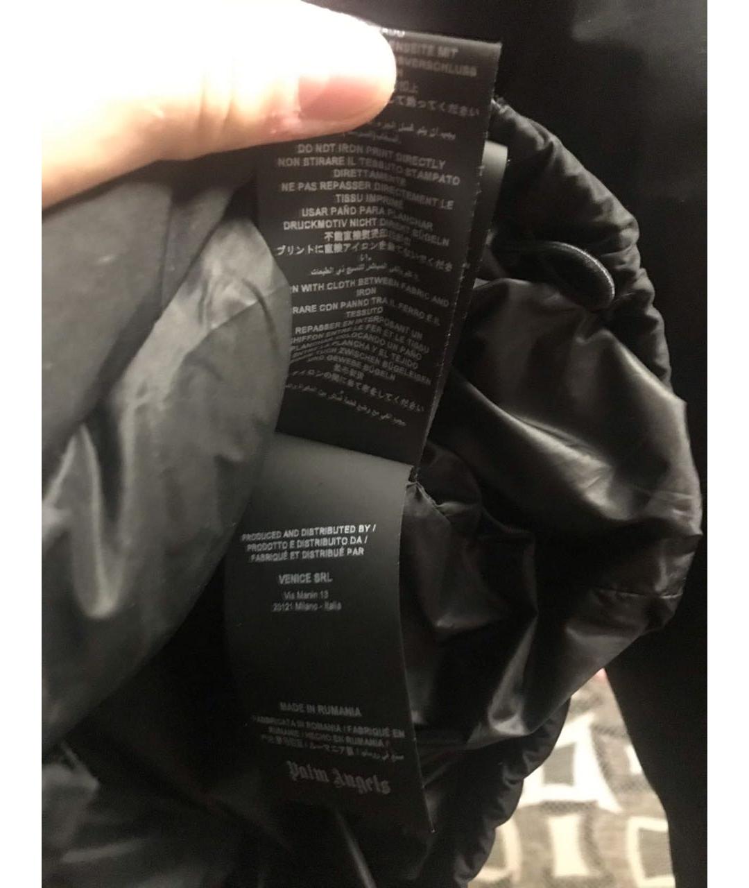 PALM ANGELS Черный полиэстеровый пуховик, фото 7