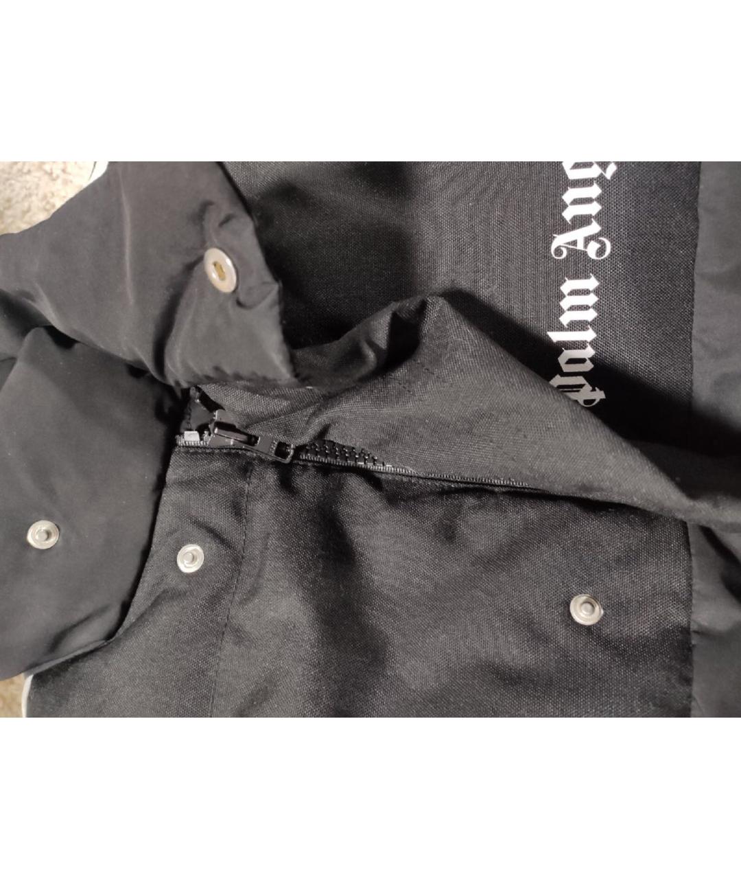 PALM ANGELS Черный полиэстеровый пуховик, фото 4