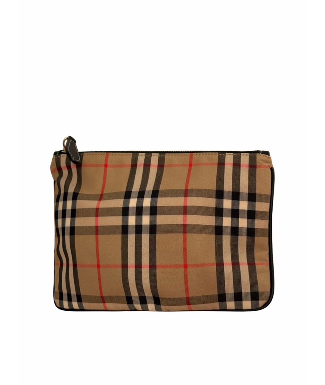 BURBERRY Бежевая тканевая косметичка, фото 1