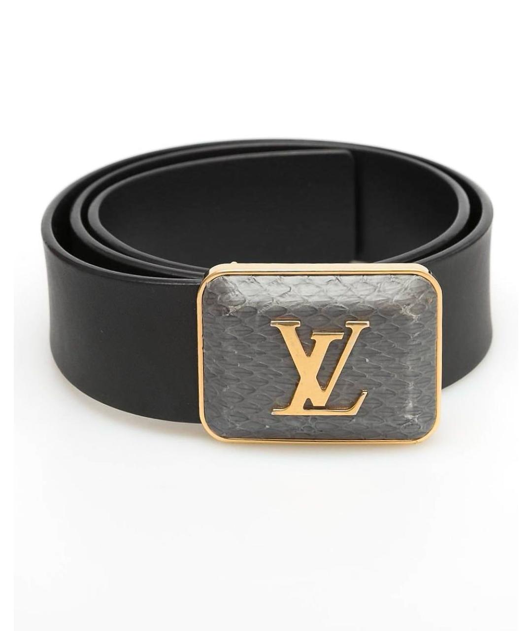 LOUIS VUITTON Черный кожаный ремень, фото 1