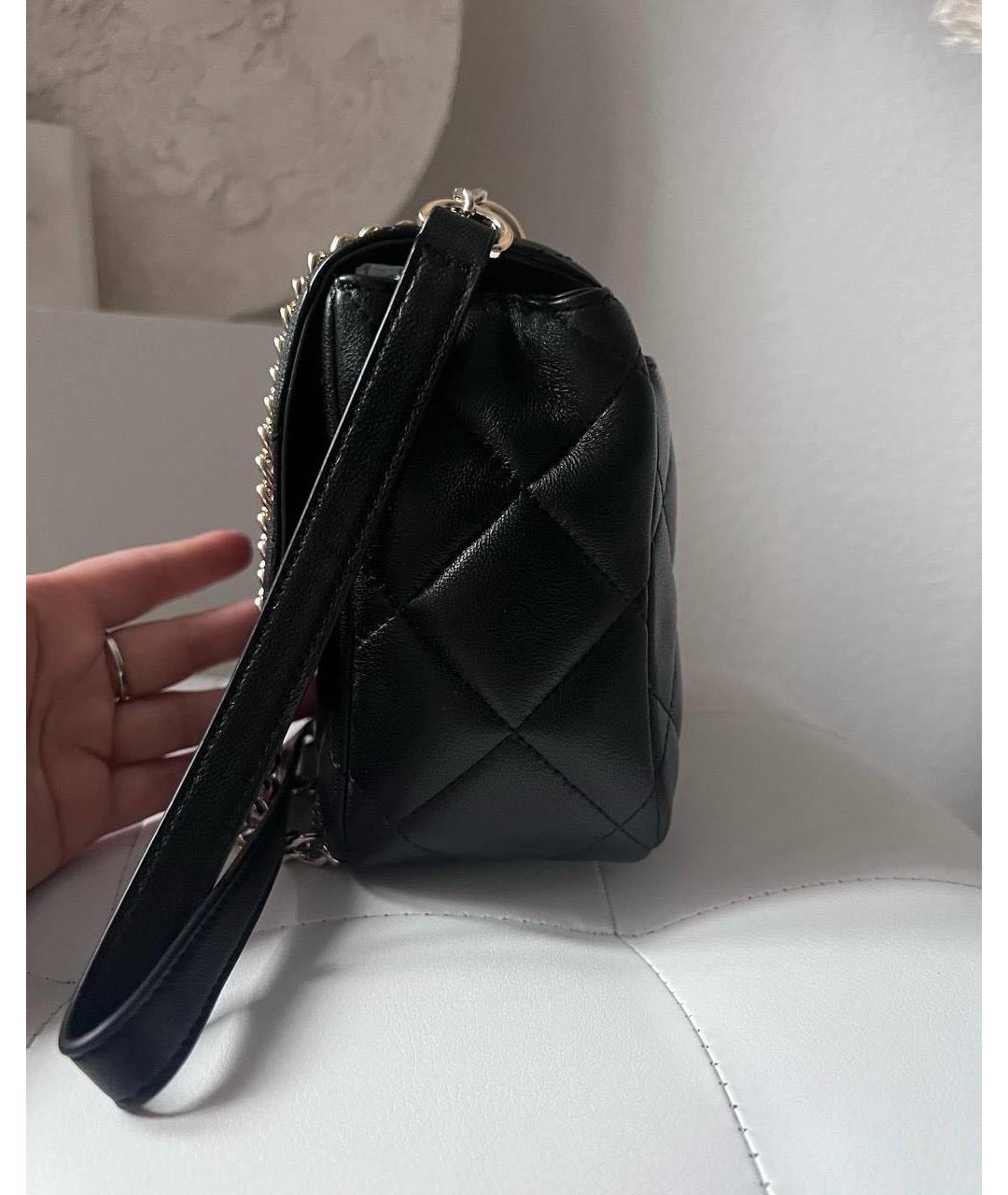 DKNY Черная кожаная сумка через плечо, фото 4