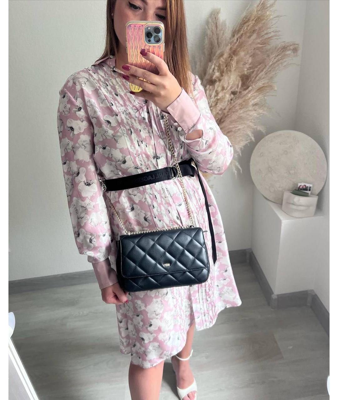 DKNY Черная кожаная сумка через плечо, фото 7