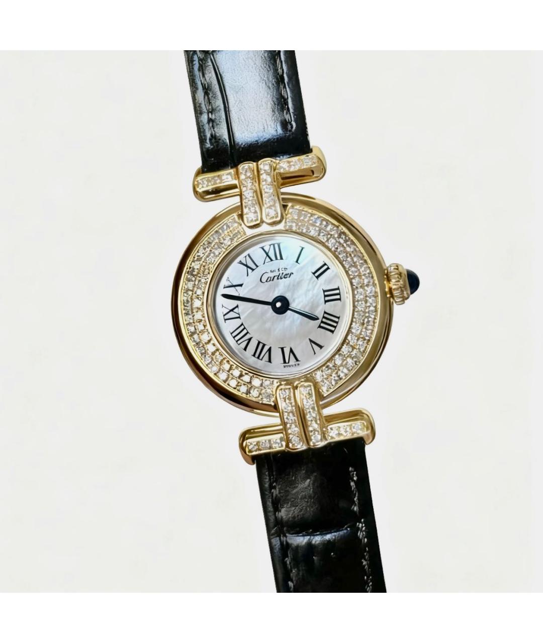 CARTIER Белые часы из желтого золота, фото 7