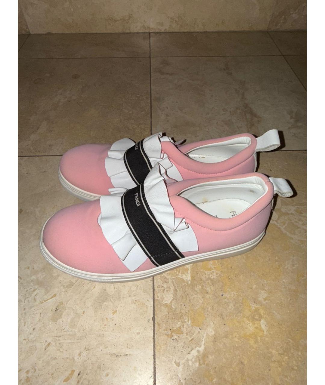 FENDI Розовые неопреновые кеды, фото 2