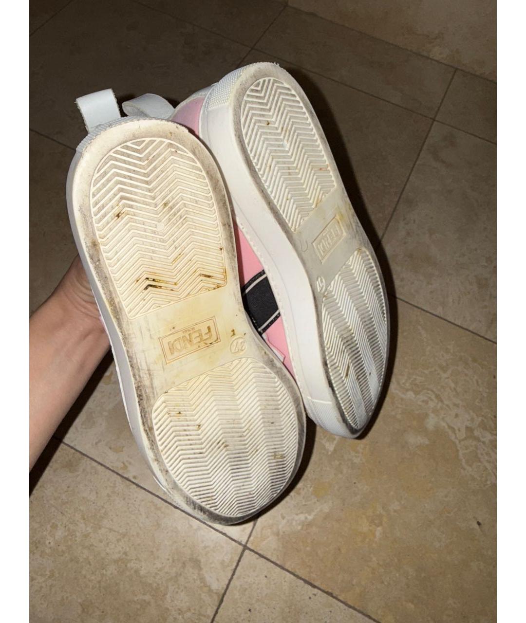 FENDI Розовые неопреновые кеды, фото 7