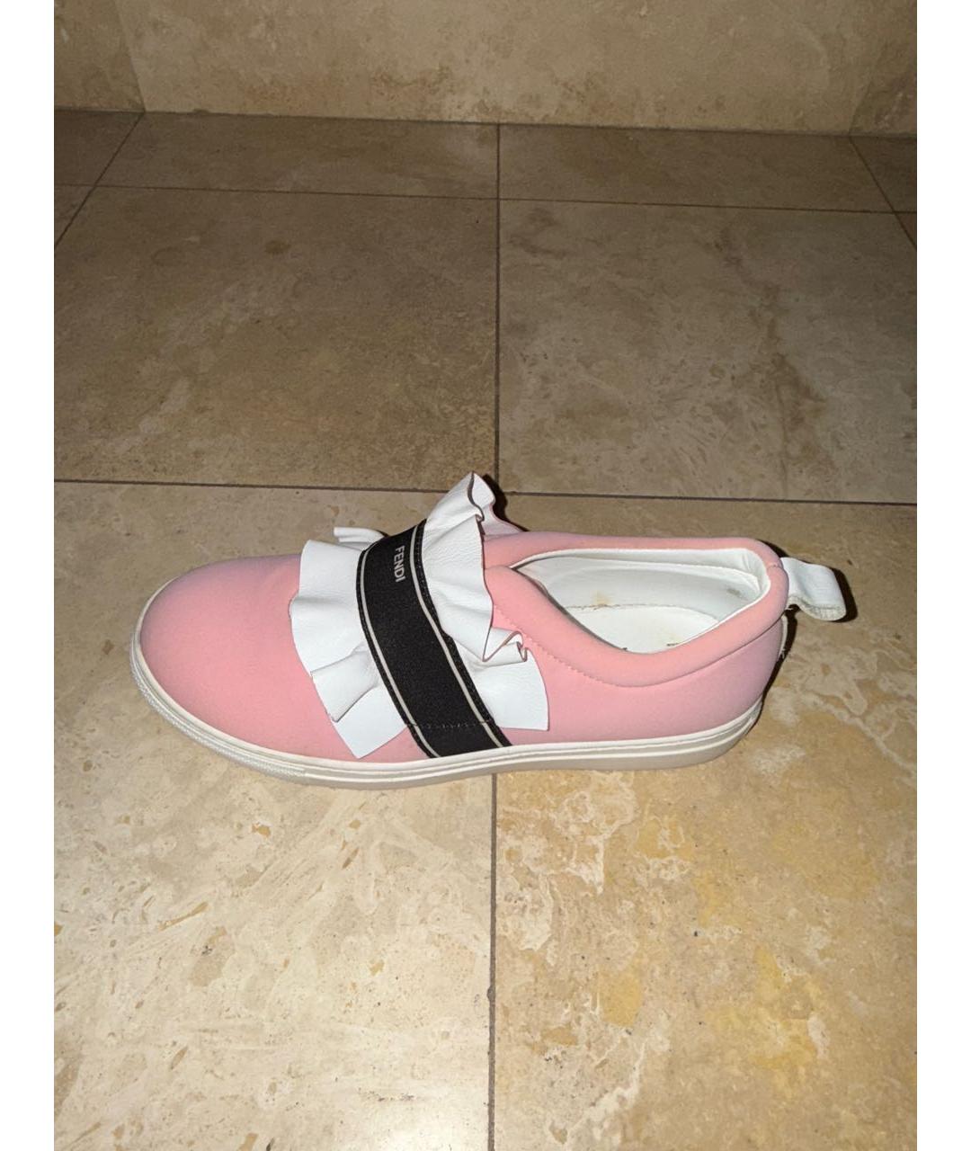 FENDI Розовые неопреновые кеды, фото 8