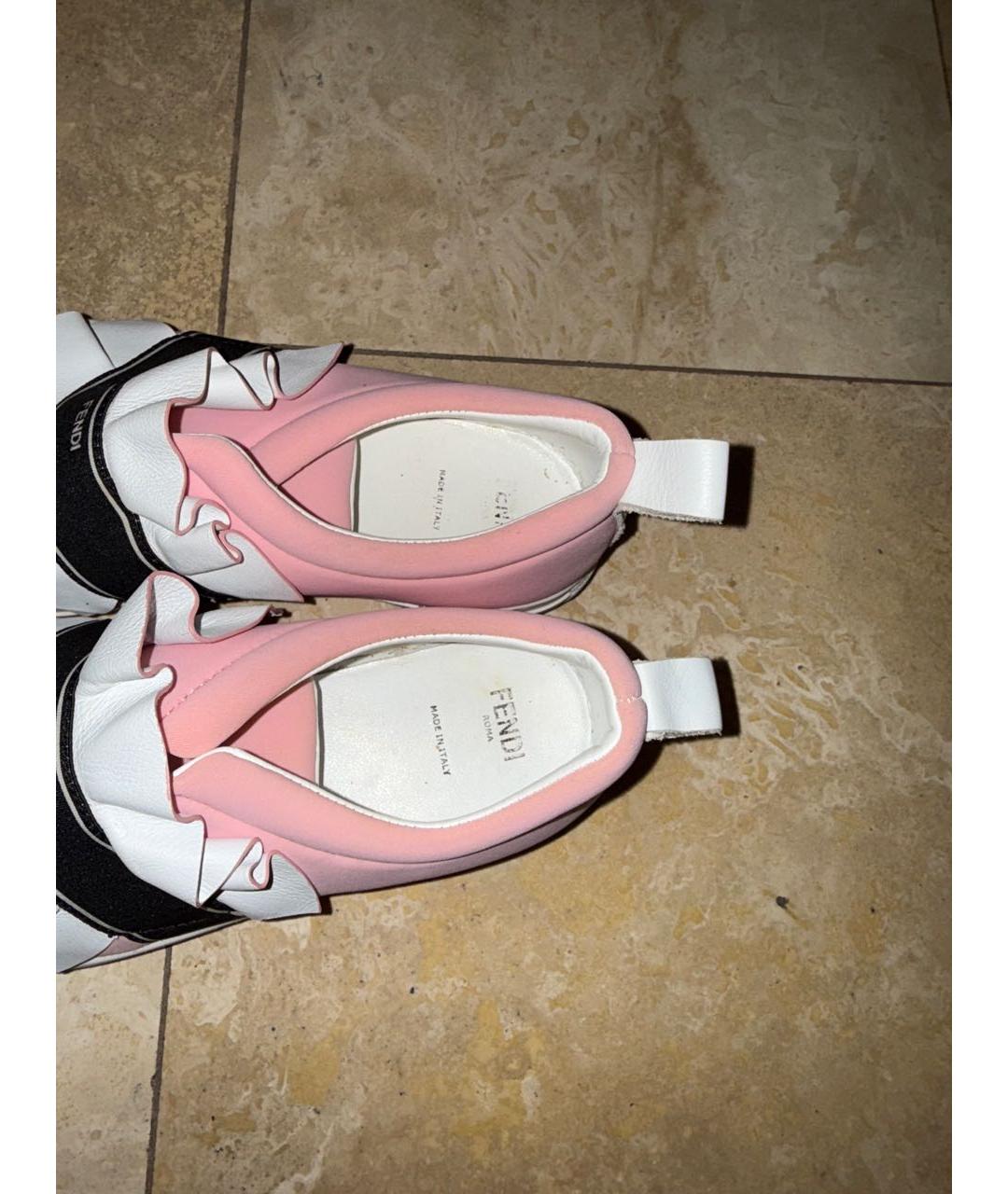 FENDI Розовые неопреновые кеды, фото 6