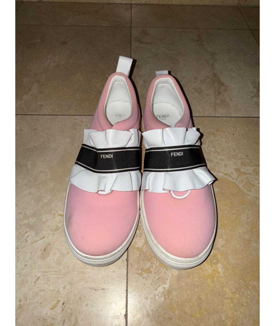 FENDI Розовые неопреновые кеды, фото 3