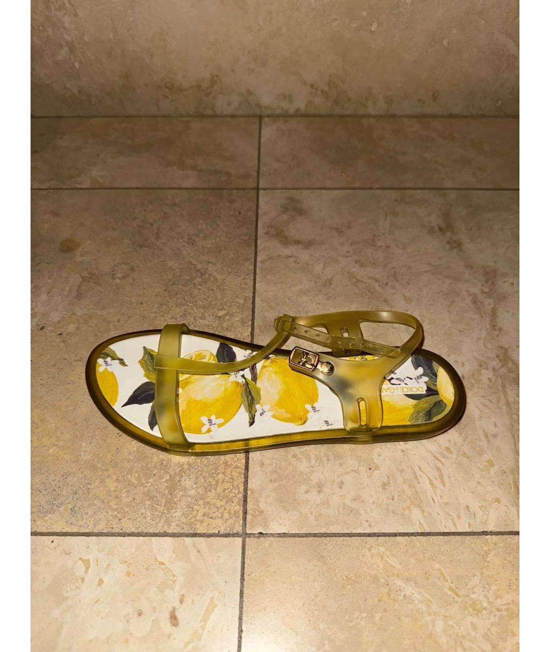 DOLCE & GABBANA KIDS Желтые резиновые сандалии и шлепанцы, фото 7