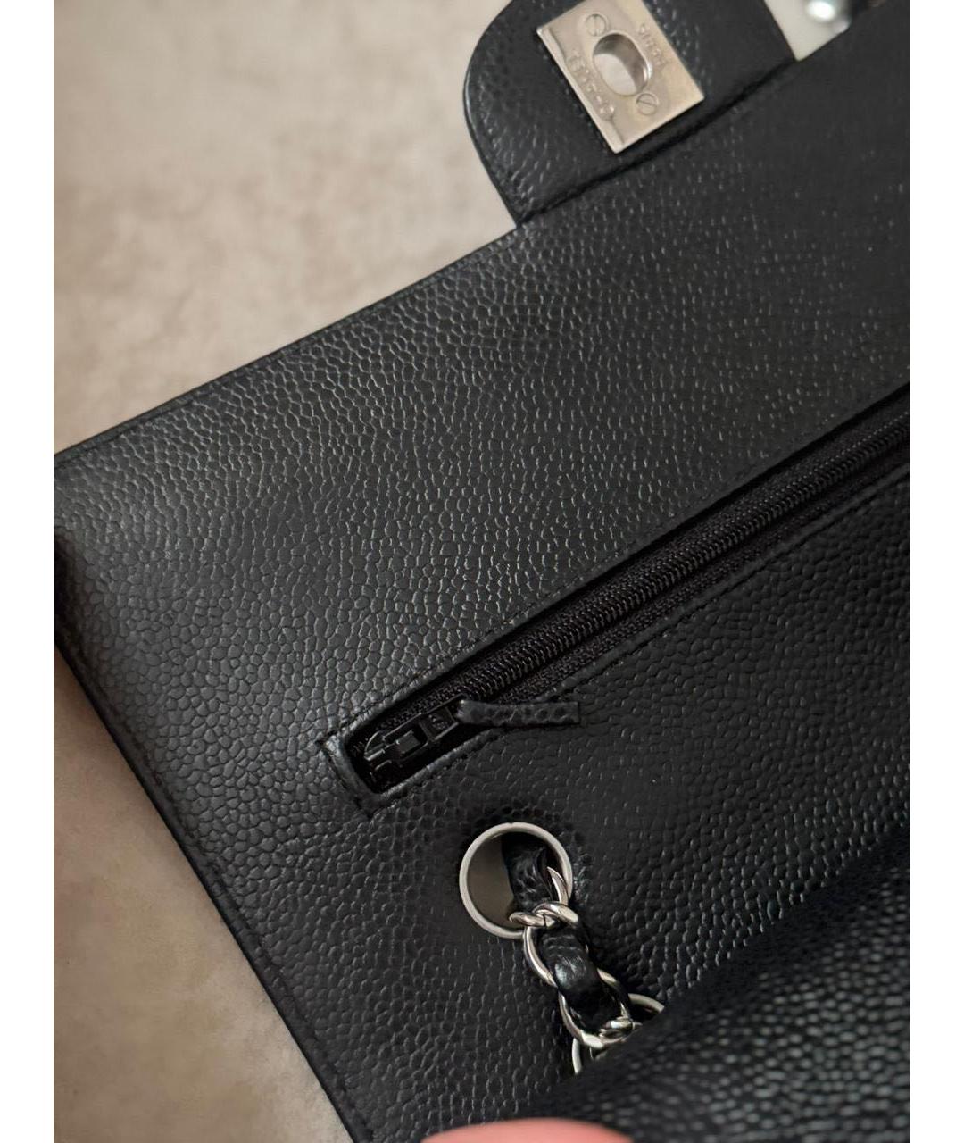 CHANEL Черная кожаная сумка через плечо, фото 8