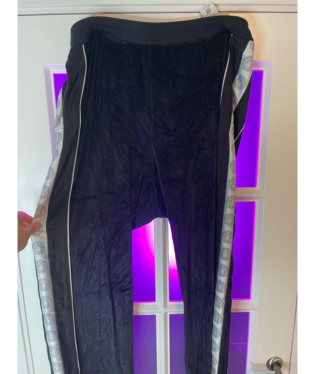 VERSACE Черные хлопковые повседневные брюки, фото 2