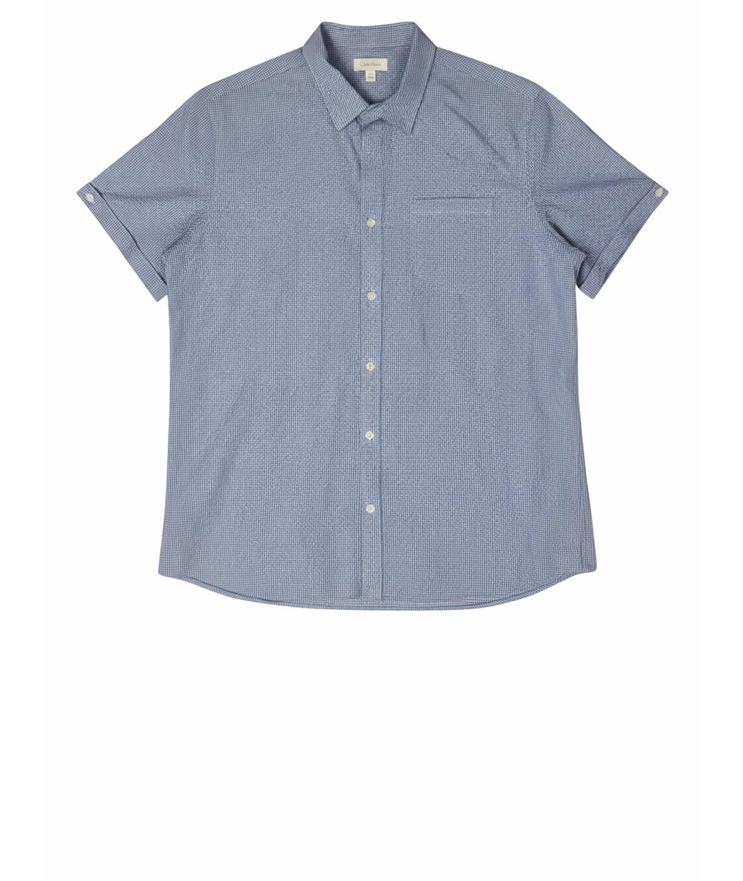 CALVIN KLEIN Голубая хлопко-полиэстеровая классическая рубашка, фото 1