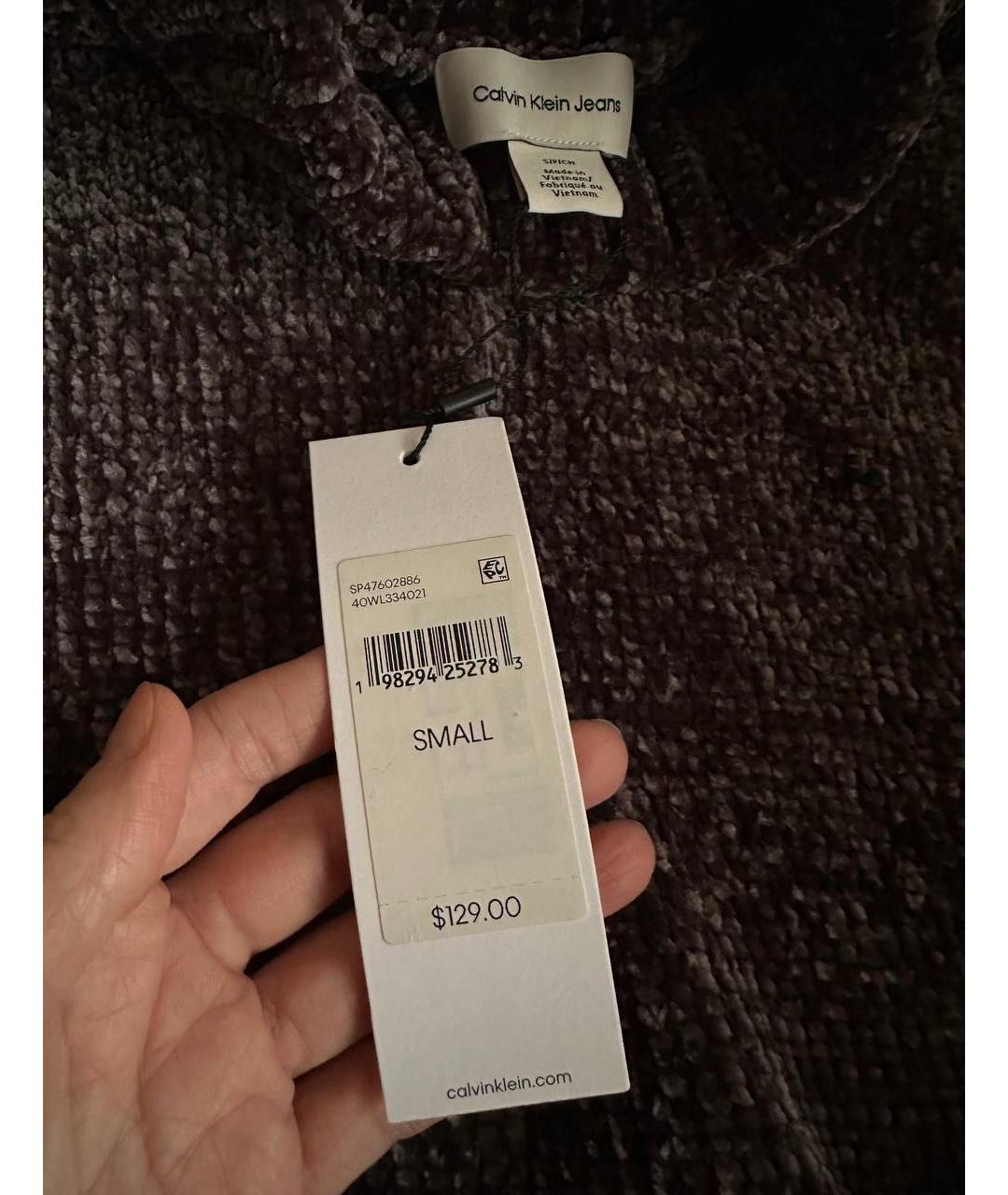 CALVIN KLEIN Антрацитовый полиэстеровый джемпер / свитер, фото 3