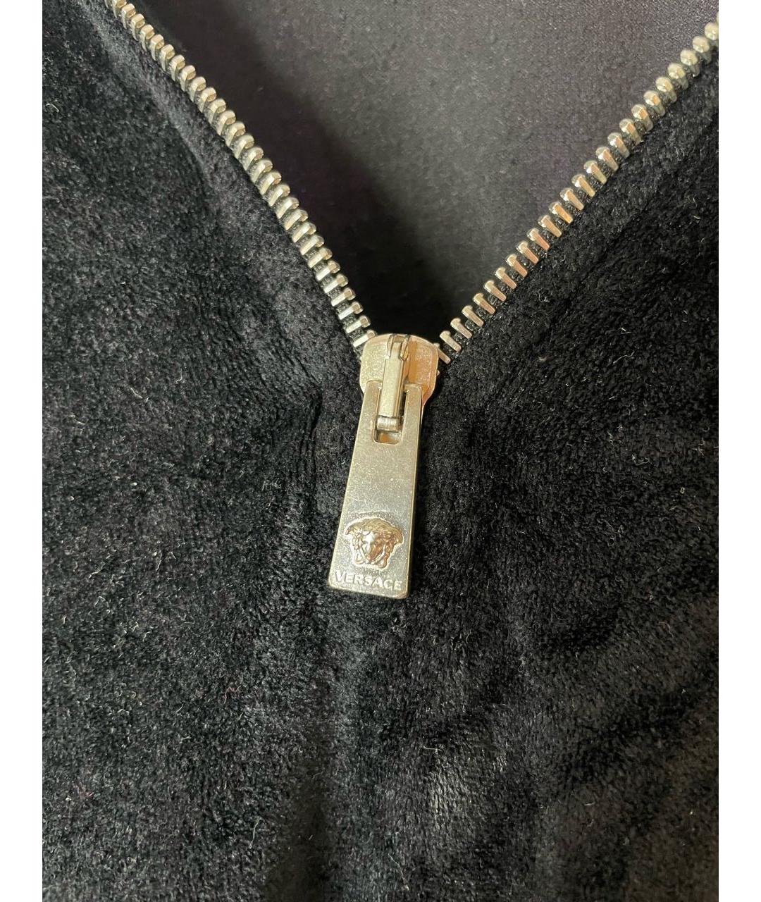 VERSACE Черная хлопковая спортивная куртка, фото 5