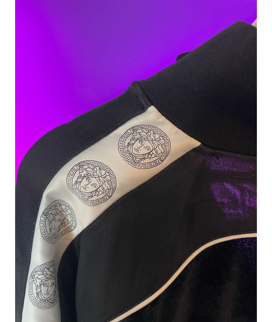 VERSACE Черная хлопковая спортивная куртка, фото 4
